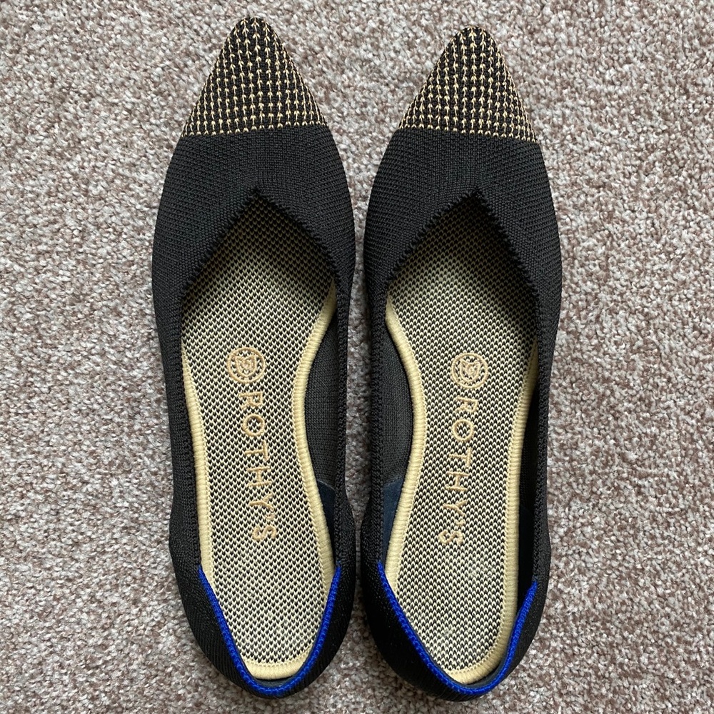 Rothy’s Pointed Toe Flats in Licorice
